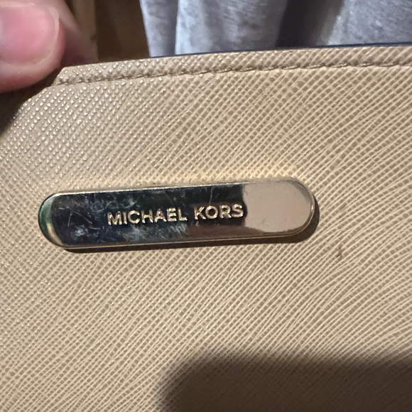 Michael Kors Beige and Brown Satchel